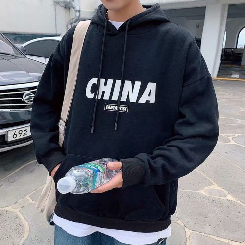 Pullover Hooded Sweater men's trend long sleeve top ins autumn and winter new loose coat fashion brand Hoodie