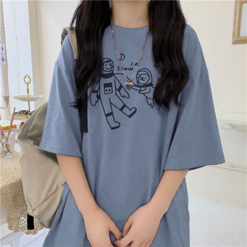 Ins Japanese Short Sleeve T-Shirt women's summer 2020 new Korean loose medium length half sleeve Harajuku style student top