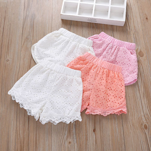 Girls' shorts summer wear thin new children's wear hot pants pure cotton side pants middle school children's summer pants