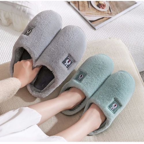 Winter cotton slippers female lovers thick bottom half wrap heel warm slippers women winter new moon shoes lovely fur shoes winter