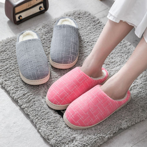 Winter cotton slippers female lovers thick bottom half wrap heel warm slippers women winter new moon shoes lovely fur shoes winter