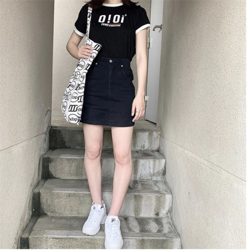 5252 retro academy sports Oioi letter color block fit short T-Shirt Top short sleeve South Korea