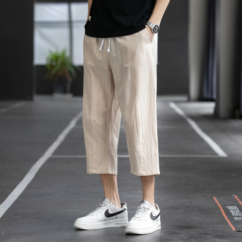 Shorts men's summer thin loose cotton hemp 7 / 4 casual 8 / 4 linen sports pants 9 / 4 Pants