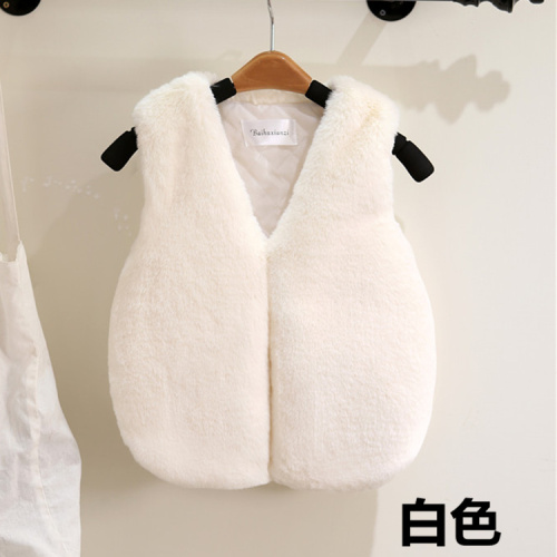 2020 boys and girls with cotton vest wool shoulder autumn and winter clothes 1-3-6 years old 12 baby fur like vest fashion