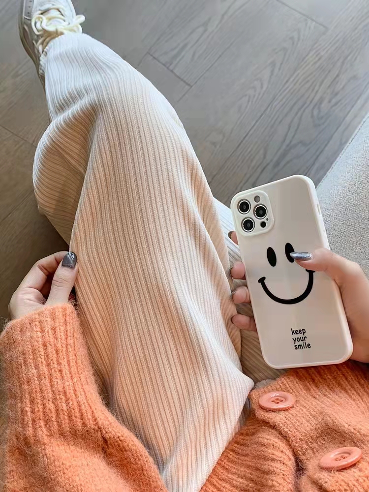 Official figure real price chenille Plush wide leg pants autumn and winter 2021 new vertical straight tube lamp core Plush pants
