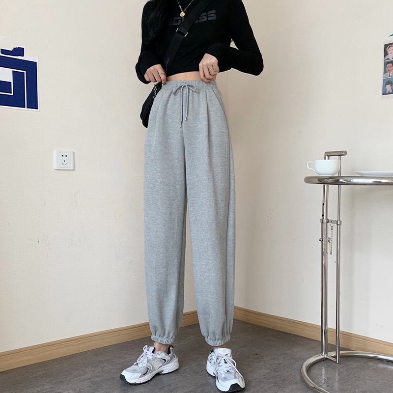 Official Tujia cashmere guard pants autumn and winter thickened sports pants women's loose Leggings wear Harlan casual pants outside