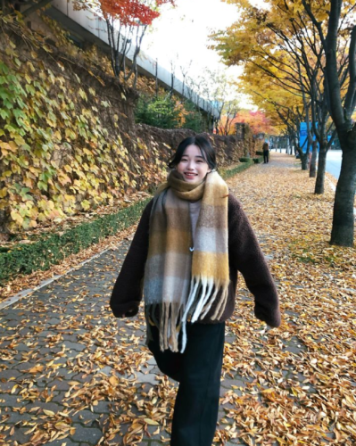 Girl's heart lovely rainbow thickened large matte Scarf Shawl South Korea autumn and winter warmth