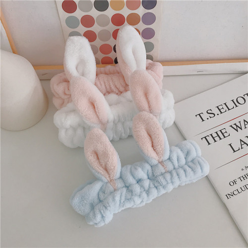 Real shooting without price reduction new lovely rabbit ears face wash hair band makeup remover hair band wash hair ring