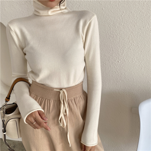 Fashion high necked sweater Korean slim fit with bottomed sweater women's long sleeved top