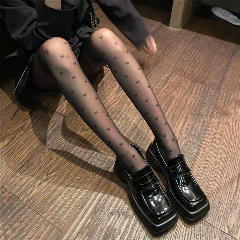 Real price ~ no reduction ~ anti hook silk black silk stockings JK disco sexy bow pantyhose bottom socks
