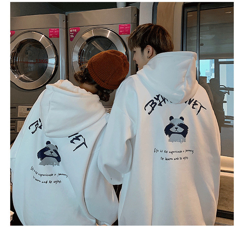 Couple's sweater 2021 new trend spring and autumn style niche design sense winter Plush thick Hooded Jacket couple's wear
