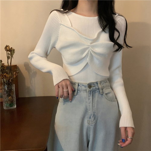 In autumn and winter, wear a chic sweater, top, lazy style, new bottomed shirt, women's dress, autumn design, niche sweater