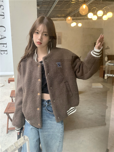 Real letter stitching loose Bomber Jacket