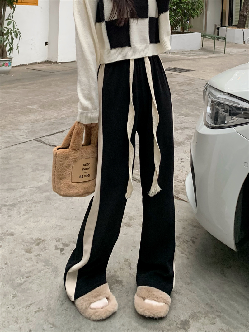 Real shooting and real price ~ New Korean version loose straight tube small guard pants lazy hanging feeling floor dragging wide leg pants