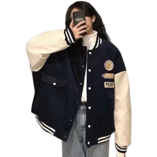 Corduroy Jacket Women's fashion autumn and winter new plush thickened Korean loose and versatile Baseball Jacket