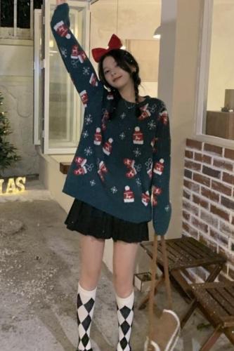 Real price Christmas Sweater autumn and winter new loose and lazy outer sweater coat