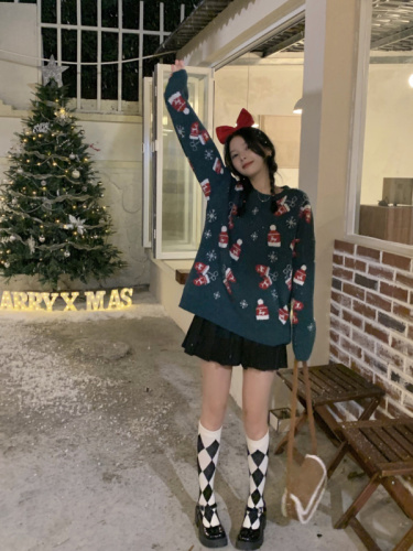 Real price Christmas Sweater autumn and winter new loose and lazy outer sweater coat