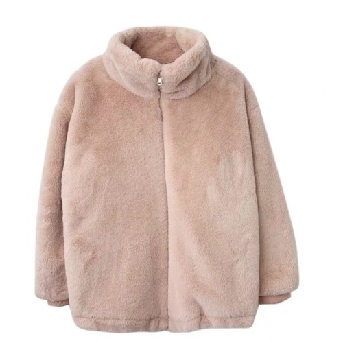  autumn and winter new Korean loose stand collar rice cashmere short coat thickened warm top women