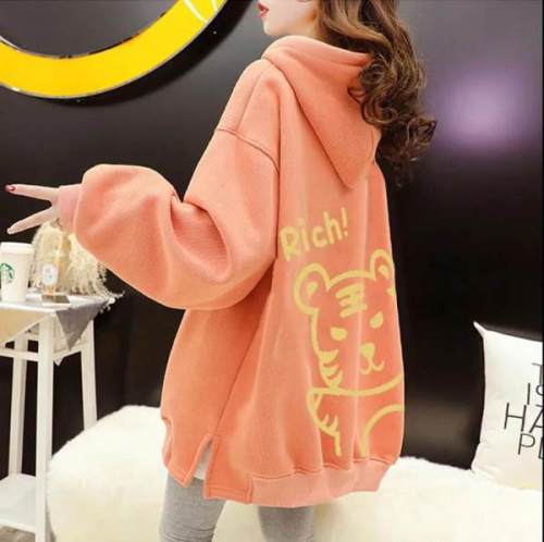 2022 year of the tiger red sweater women's autumn and winter Korean printed Plush thickened jacket for Chinese New Year