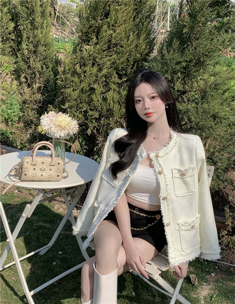Real price real shooting ~ 2022 new high-grade French celebrity gas small fragrance coat, small high-end wool