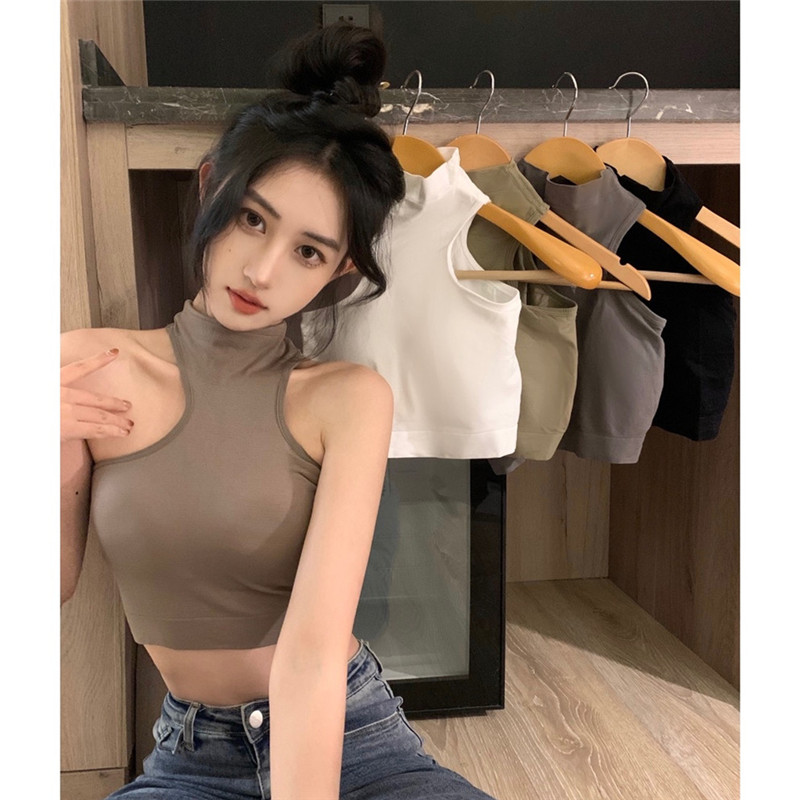 Real price new vest suspender female hollow out irregular design pure slim top short