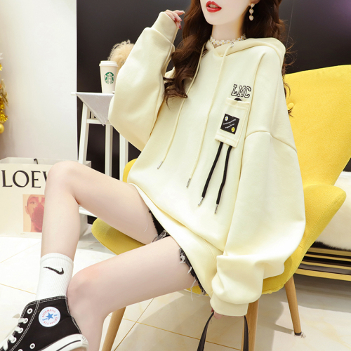 Official cotton fried Street loose hooded sweater women's long sleeve thin coat Korean student Hooded Jacket