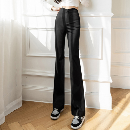 Actual shooting of flared trousers of new leisure suit in spring 2022 women's drooping feeling, high waist, thin and small pants