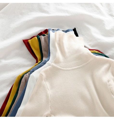 Foreign style inside with basic high neck sweater women's autumn and winter new Korean version long sleeve slim fit warm knit bottomed shirt fashion