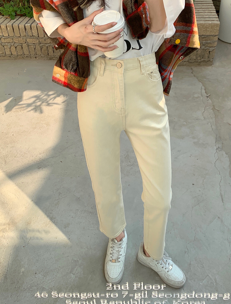 Real price: Spring 2022 new casual Vintage Jeans Korean high waist straight leg Capris
