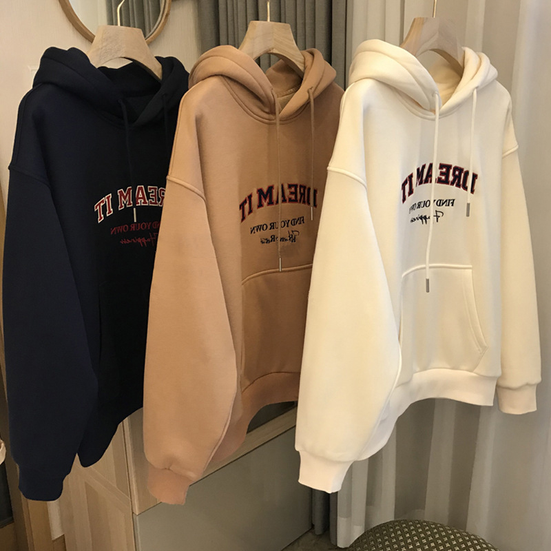 Official figure real price 100% fiber plush printed loose casual thickened Hoodie for women