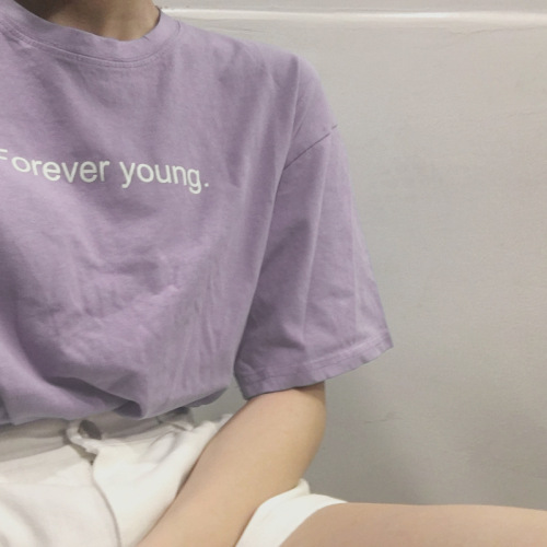 Ins short sleeve T-shirt women's new summer Korean Harajuku versatile women's student letter printed loose top