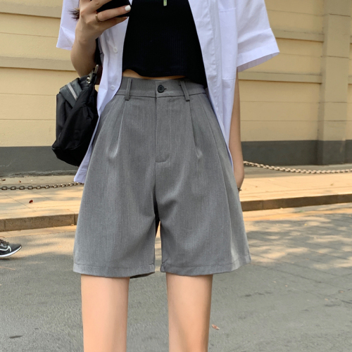 Actual price: Spring 2022 casual suit shorts women's Korean version high waist slim loose casual shorts