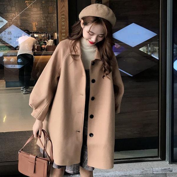 2021 new woolen coat women's middle and long Korean student autumn and winter short short short woolen coat