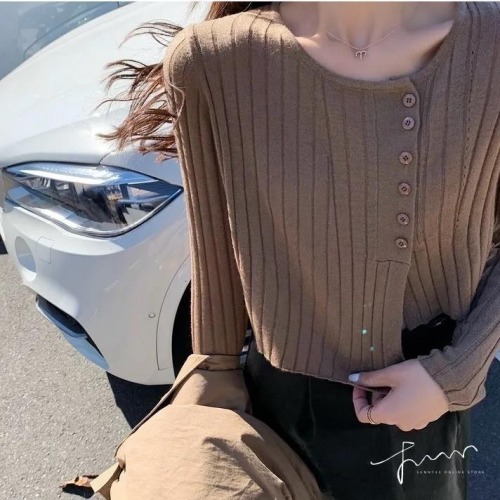 Official figure short asymmetric thin needle wool knitted cardigan coat women's spring and autumn thin loose top