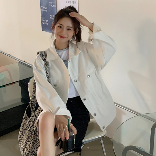 Real shooting and real price  spring new coat women's fashion Korean loose Hong Kong style fried Street tooling coat