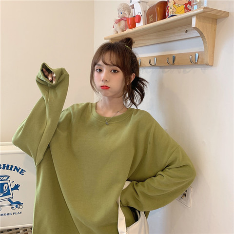 Small video loose Korean spring thin autumn long sleeve trendy ins round neck medium and long coat top