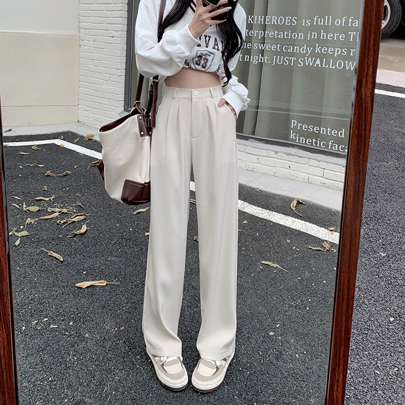 Real shooting and real price 2022 spring new Korean suit pants high waist slim vertical pants women's trousers