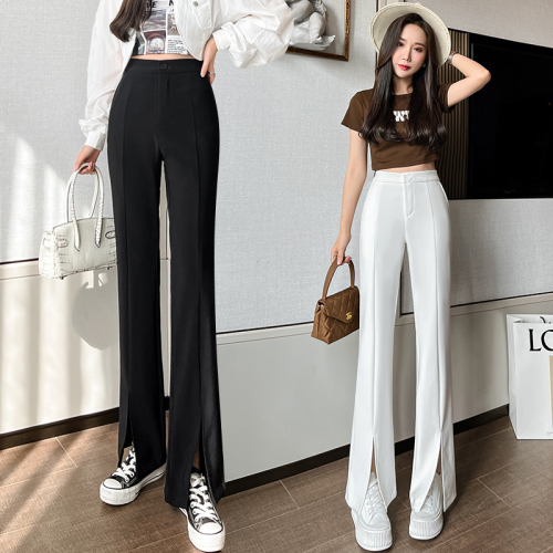 Women's spring  elastic high waist slim fit slim floor mop suit pants elastic flared pants