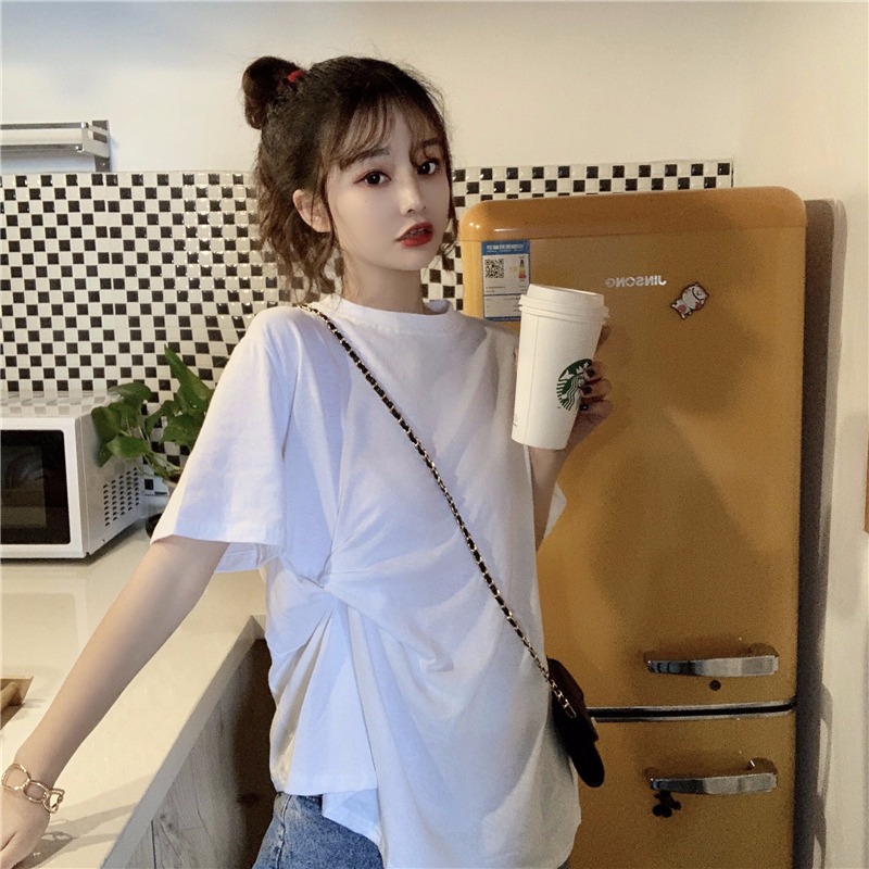 Cotton short sleeve T-shirt women's loose and versatile design sense of minority kink top