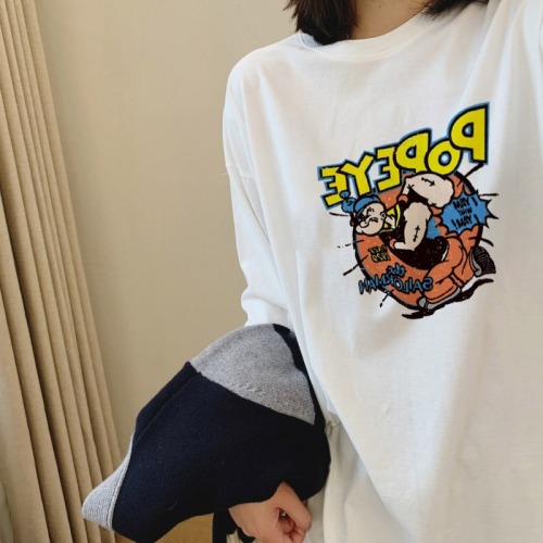 100 cotton Japanese girls' sense pure cotton long sleeved T-shirt women's loose fashion ins lazy wind early spring top