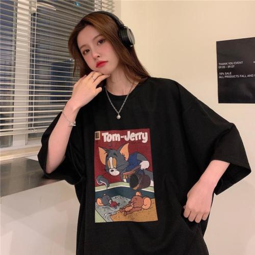 65 cotton ins super fire short sleeve T-shirt women's Xiagang chic Harajuku hiphop fried Street half sleeved clothes