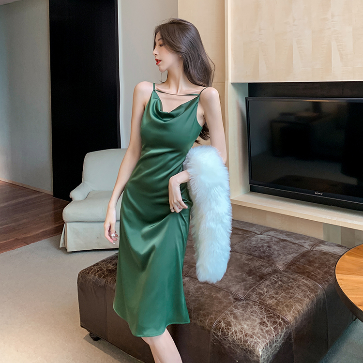 Real shooting gas new section face swing collar design French light luxury dress dress
