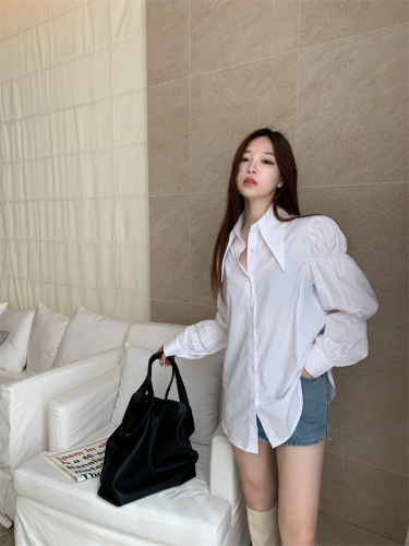 Real price loose, lazy and leisure medium and long shirt