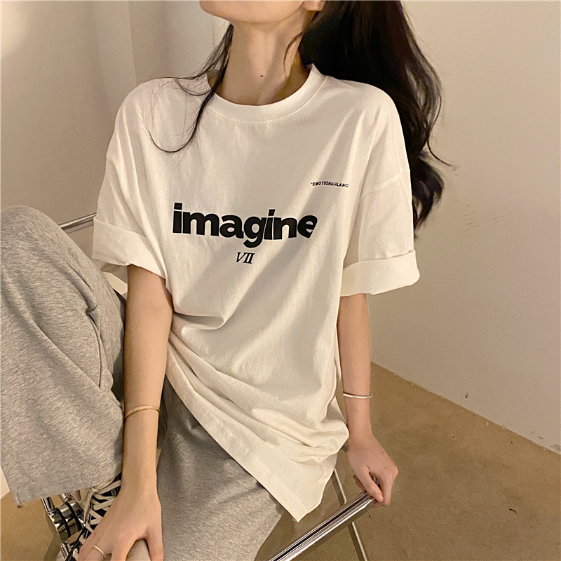 Super hot harbor style short sleeve T-shirt women's summer new Korean trendy student loose and versatile top women