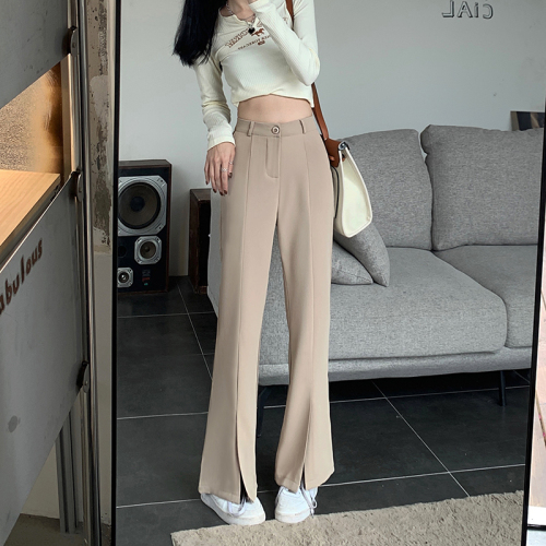 Real price spring split suit pants women look thin and versatile high waist loose hanging feeling floor dragging casual wide leg pants pants