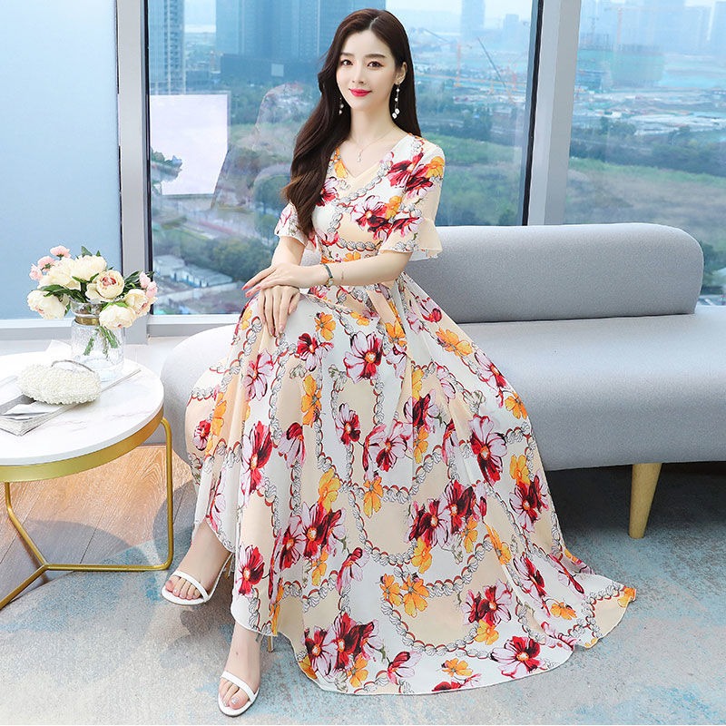 2022 new slim and tall long skirt women's summer black chiffon dress long waist closing sexy skirt