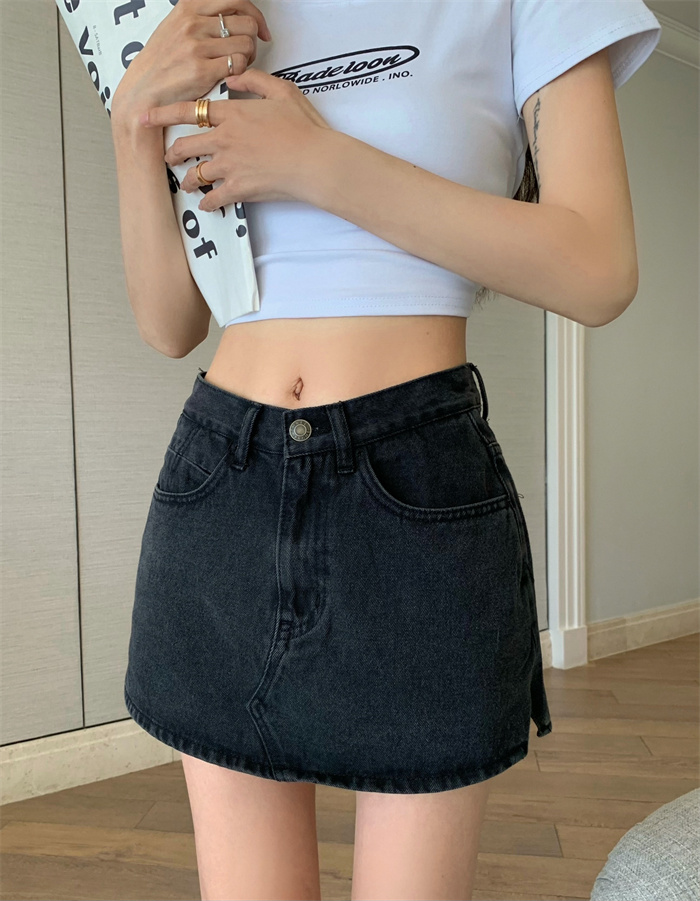 Real price Retro High Waist slim long leg skirt