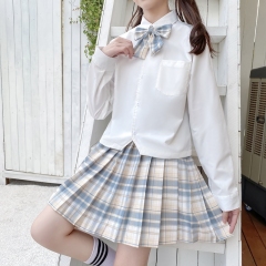 New lemon sea salt uniform pleated skirt college style skirt short skirt