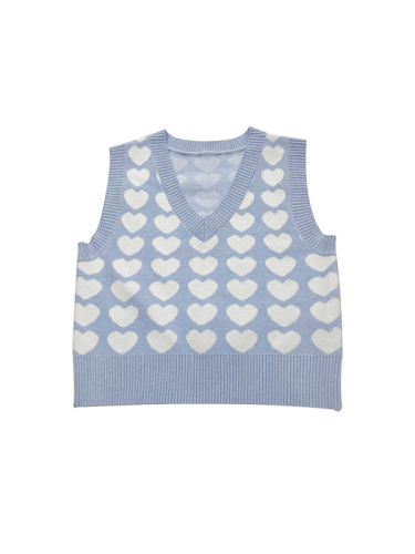 Sweetheart spice girl love embroidery knitted vest female summer retro versatile thin sweater wearing sleeveless vest