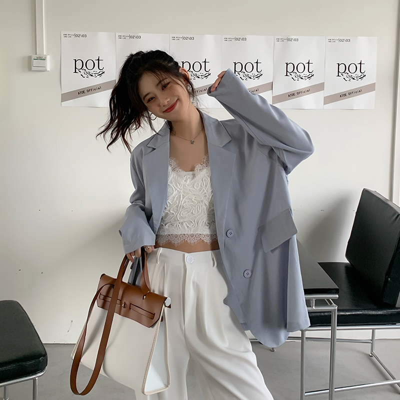 Real price 2022 spring senior thin loose suit coat women's small casual suit